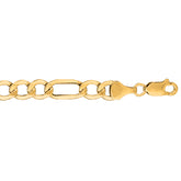 10K Yellow Gold 6.6mm Lite Figaro 24 Chain with Lobster Lock